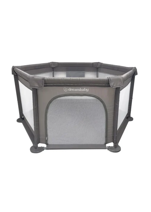 Dreambaby Grey Explore Fabric 6-Sided Playpen With Padded Frame
