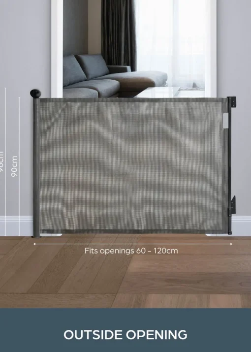 Dreambaby Grey Retractable Mesh Roller Gate
