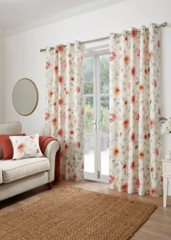 Dreams & Drapes Curtains Nadia Red Eyelet Curtains