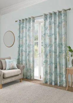 Dreams & Drapes Curtains Wisteria Blue Eyelet Curtains