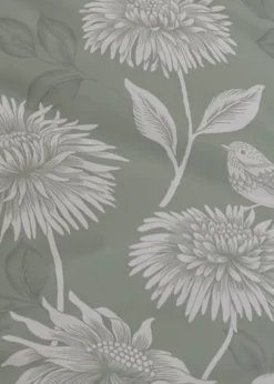 Dreams & Drapes Design Chrysanthemum Green Duvet Cover Set