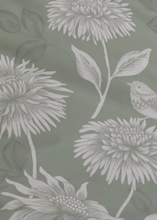 Dreams & Drapes Design Chrysanthemum Green Duvet Cover Set