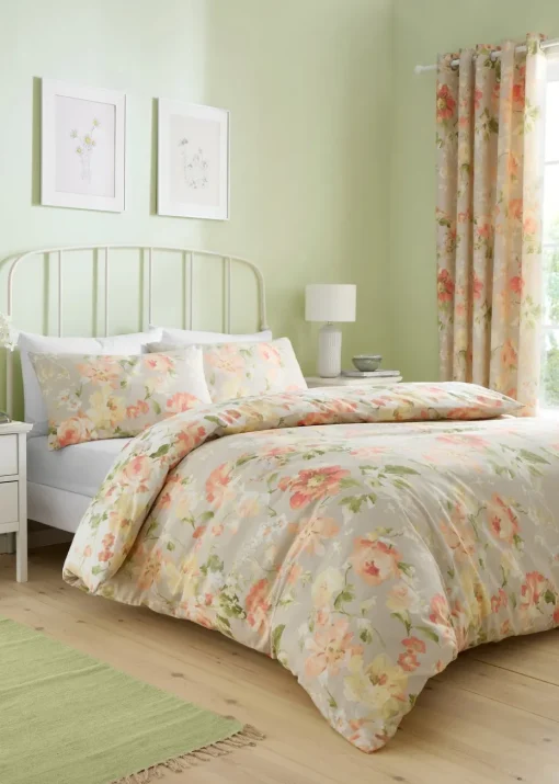 Dreams & Drapes Design Flourette Reversible Natural Duvet Cover Set