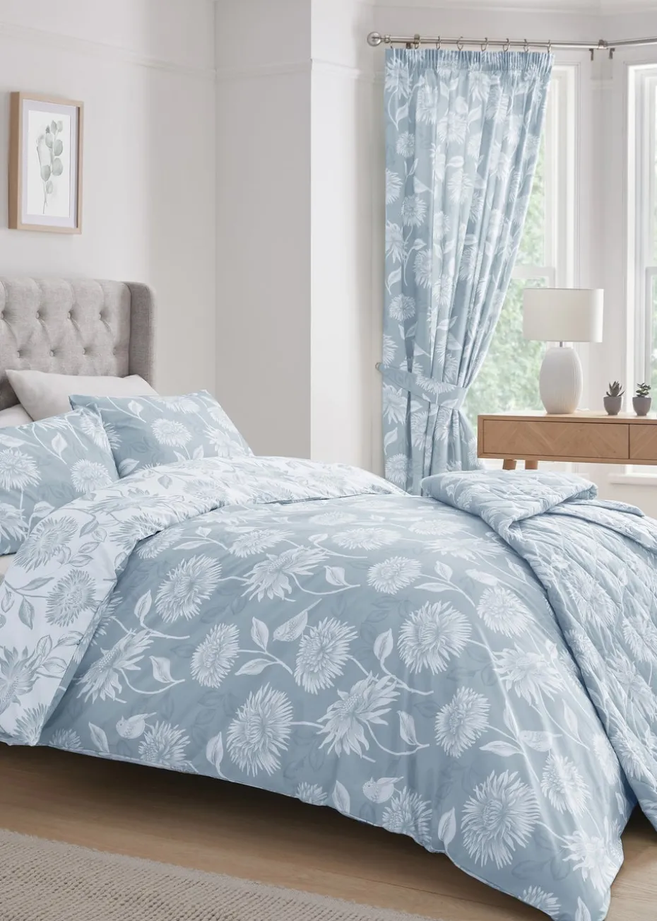 Dreams & Drapes Design Chrysanthemum Blue Duvet Cover Set