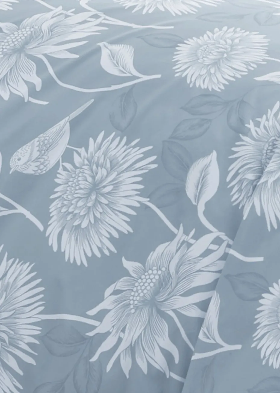 Dreams & Drapes Design Chrysanthemum Blue Duvet Cover Set