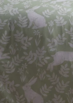 Dreams & Drapes Design Spring Rabbits Green Duvet Cover Set
