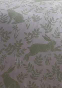 Dreams & Drapes Design Spring Rabbits Green Duvet Cover Set