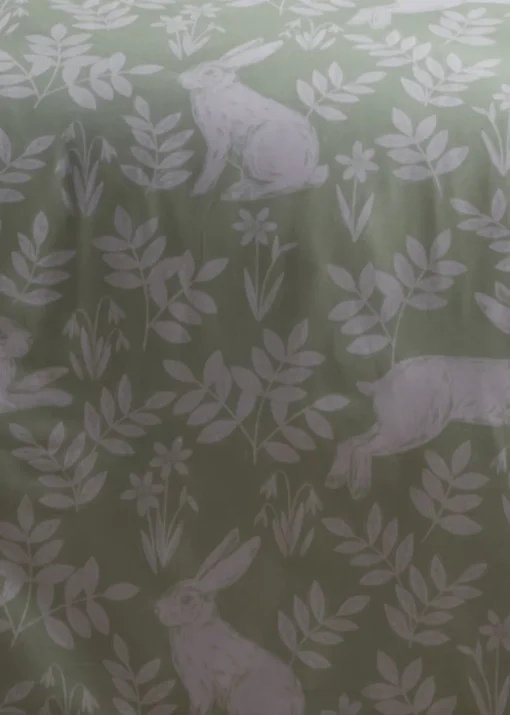 Dreams & Drapes Design Spring Rabbits Green Duvet Cover Set