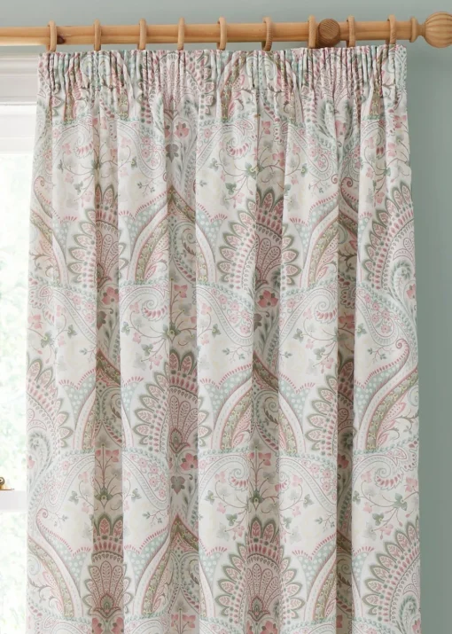 Dreams & Drapes Design Palais Lined Green Pencil Pleat Curtains