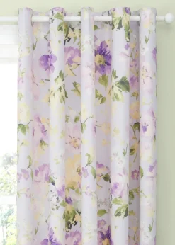 Dreams & Drapes Design Flourette Lined Lilac Eyelet Curtains