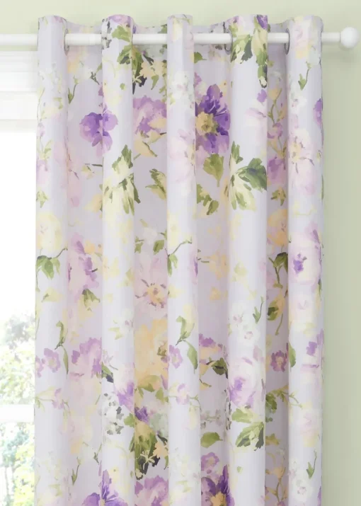 Dreams & Drapes Design Flourette Lined Lilac Eyelet Curtains