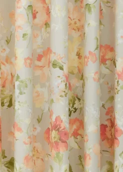 Dreams & Drapes Design Flourette Lined Natural Eyelet Curtains