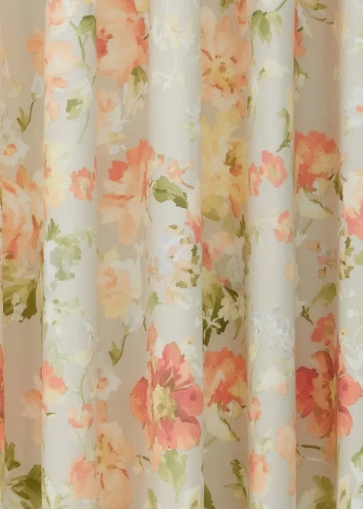 Dreams & Drapes Design Flourette Lined Natural Eyelet Curtains