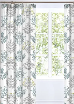 Dreams & Drapes Emily Reversible Blue Pencil Pleat Curtains With Tie-Backs