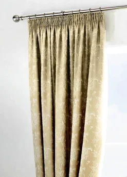 Dreams & Drapes Jasmine Cream Pencil Curtains with Tie-backs