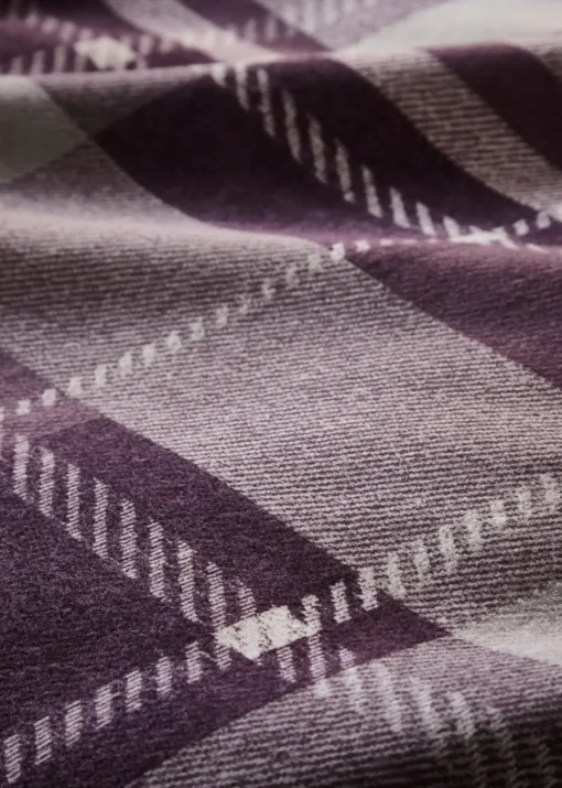 Dreams & Drapes Lodge Colville Check Brushed Cotton Purple Duvet Cover Set