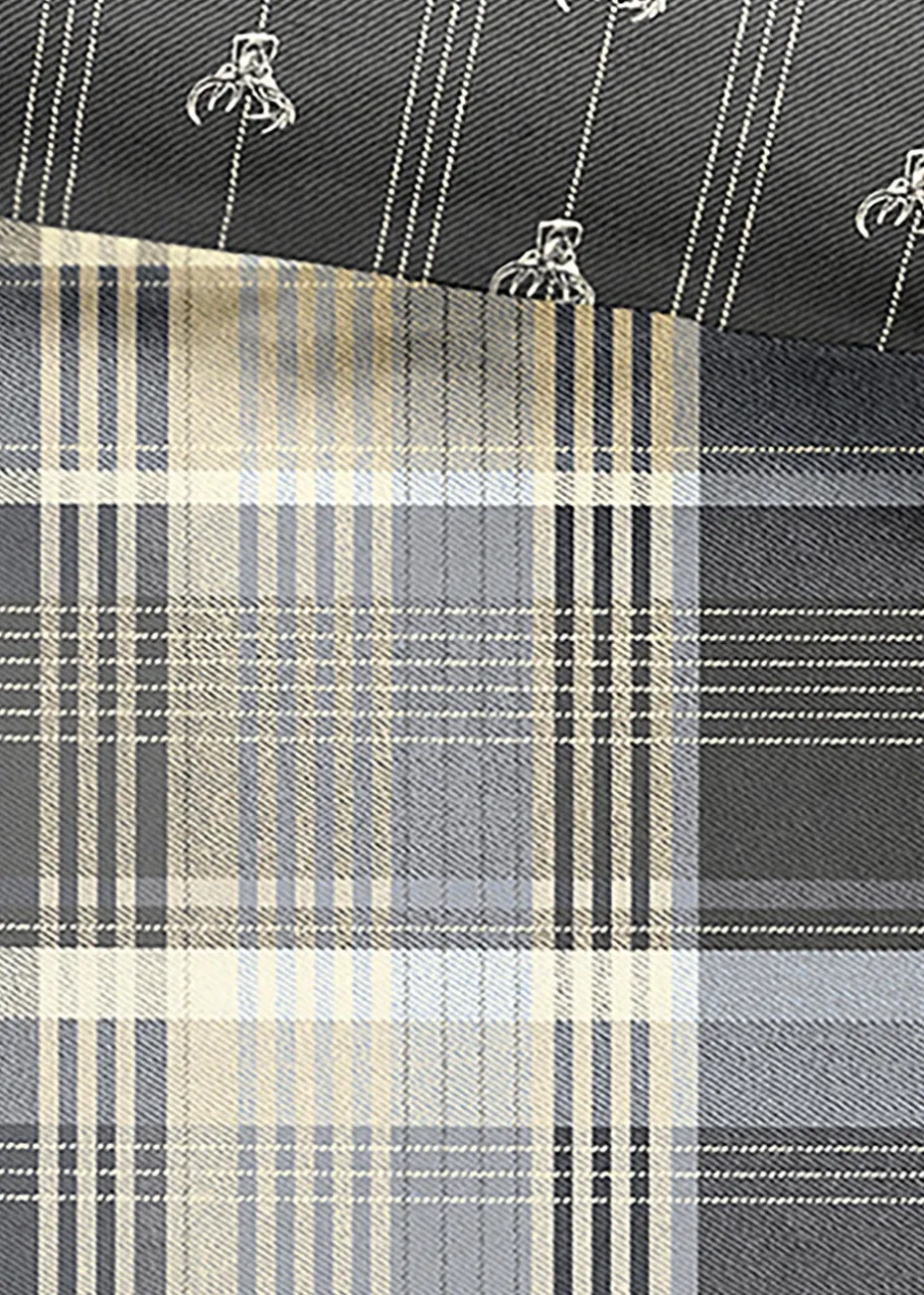 Dreams & Drapes Lodge Connolly Check Brushed Cotton Grey Duvet Cover Set