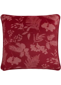 Dreams & Drapes Lodge Winter Sprigs Christmas Green Velvet Filled Cushion (43cm x 43cm)