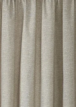 Dreams & Drapes Pembrey Brushed Cotton Natural Pencil Pleat Curtains With Tie-Backs