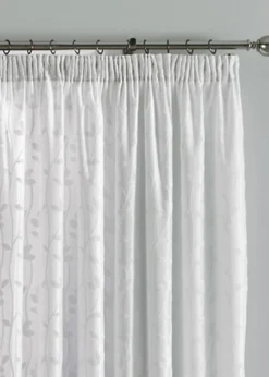 Dreams & Drapes Sophia Jacquard Ivory Pencil Pleat Curtains