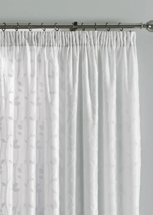 Dreams & Drapes Sophia Jacquard Ivory Pencil Pleat Curtains