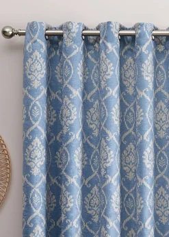 Dreams & Drapes Vivianna Dimout Blue Eyelet Curtains
