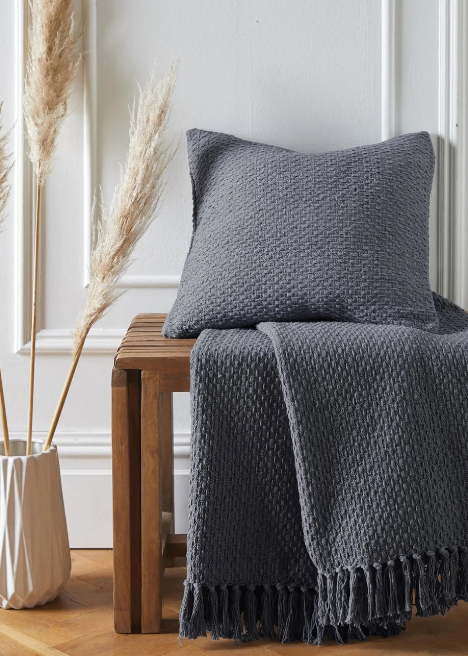 Drift Home Hayden Grey Filled Cushion (43cm x 43cm)