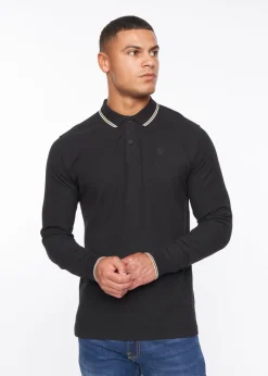 Duck & Cover Black Roxberry Long Sleeve Polo