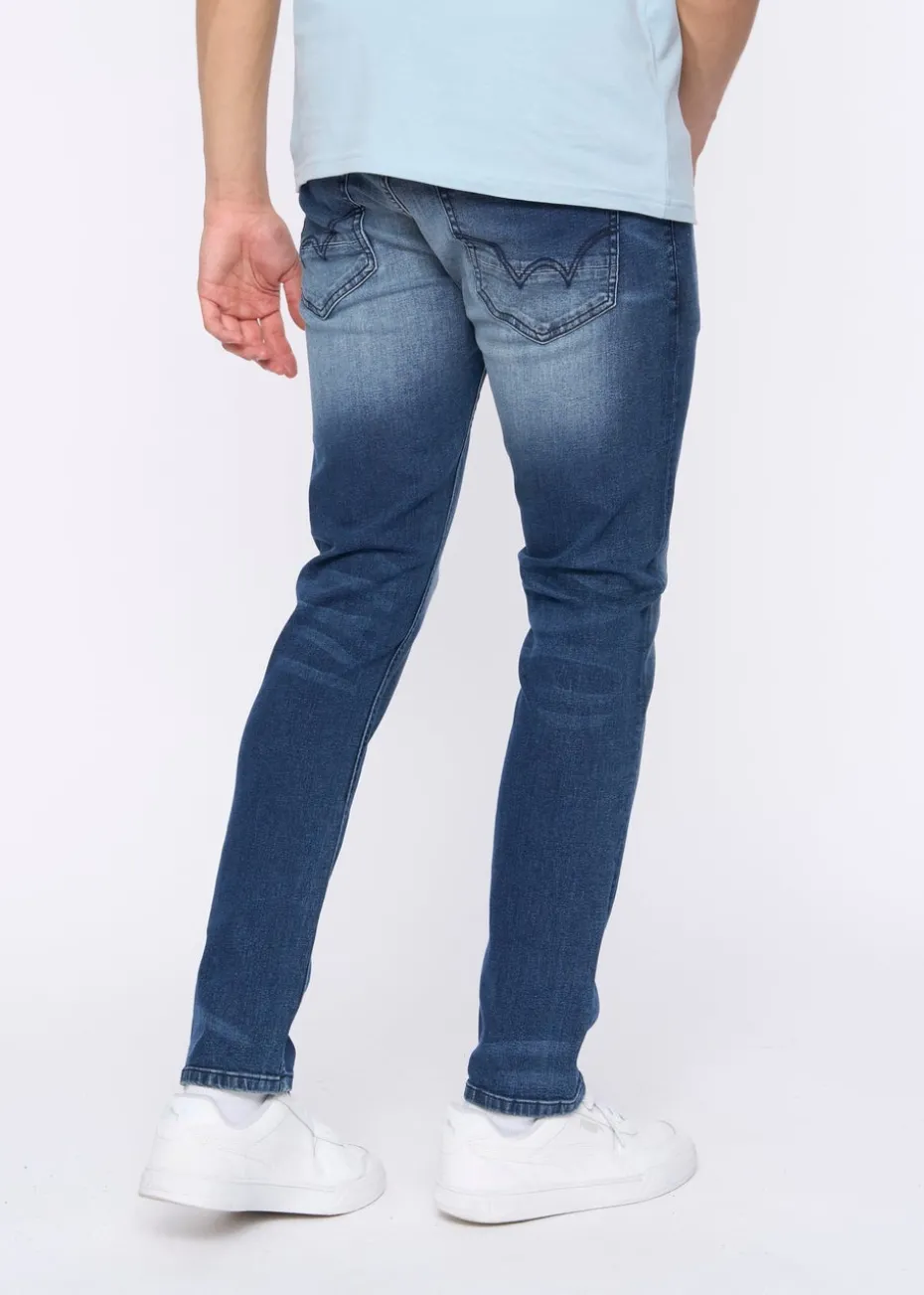 Duck & Cover Dark Blue Wash Maylead Slim Fit Jeans
