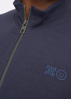 Duck & Cover Dark Navy Hannings Zip Thru Hoodie