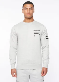 Duck & Cover Grey Marl Jennerkins Crew Sweatshirt