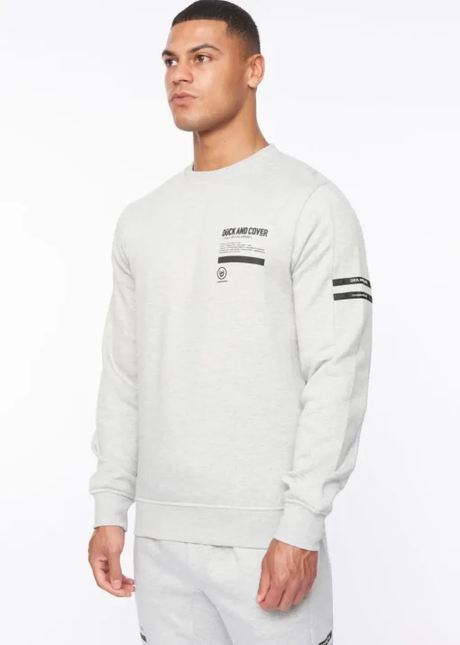Duck & Cover Grey Marl Jennerkins Crew Sweatshirt