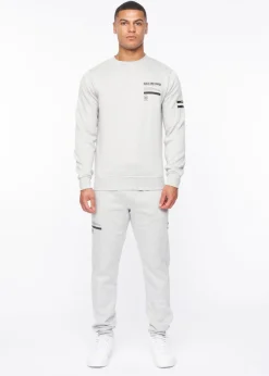 Duck & Cover Grey Marl Jennerkins Crew Sweatshirt