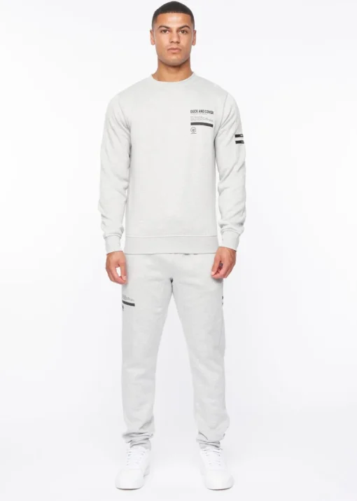 Duck & Cover Grey Marl Jennerkins Crew Sweatshirt