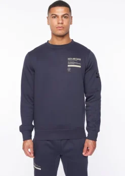 Duck & Cover Navy Jennerkins Crew Sweatshirt