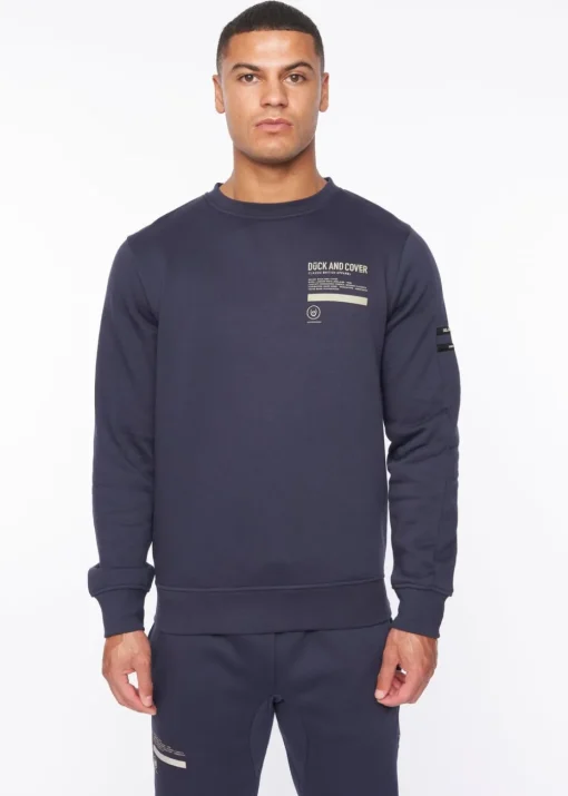 Duck & Cover Navy Jennerkins Crew Sweatshirt