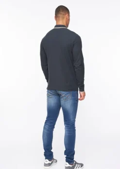 Duck & Cover Navy Roxberry Long Sleeve Polo