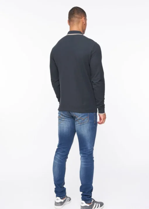 Duck & Cover Navy Roxberry Long Sleeve Polo