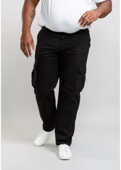 Duke Black Robert Peached Washed Cargo Trousers