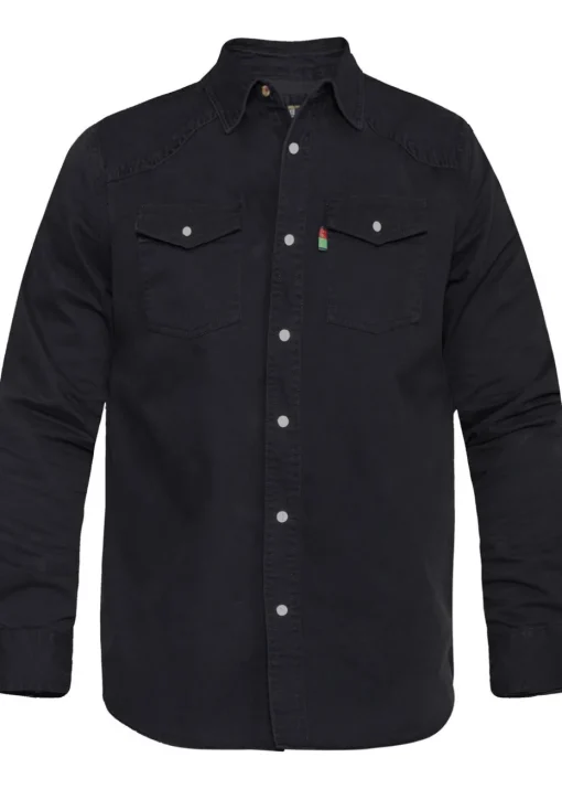 Duke Black Western Denim Shirt