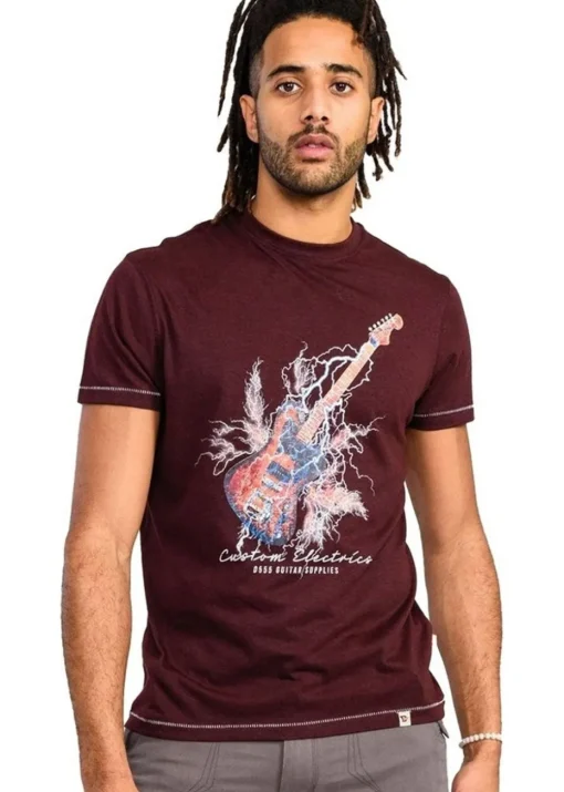 Duke Burgundy Redbourn Lightning Guitar Kingsize T-Shirt