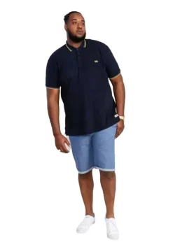Duke Navy Hamford 1 Ribbed Collar Kingsize Polo Shirt
