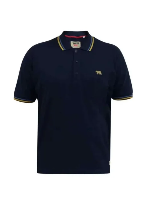 Duke Navy Hamford 1 Ribbed Collar Kingsize Polo Shirt