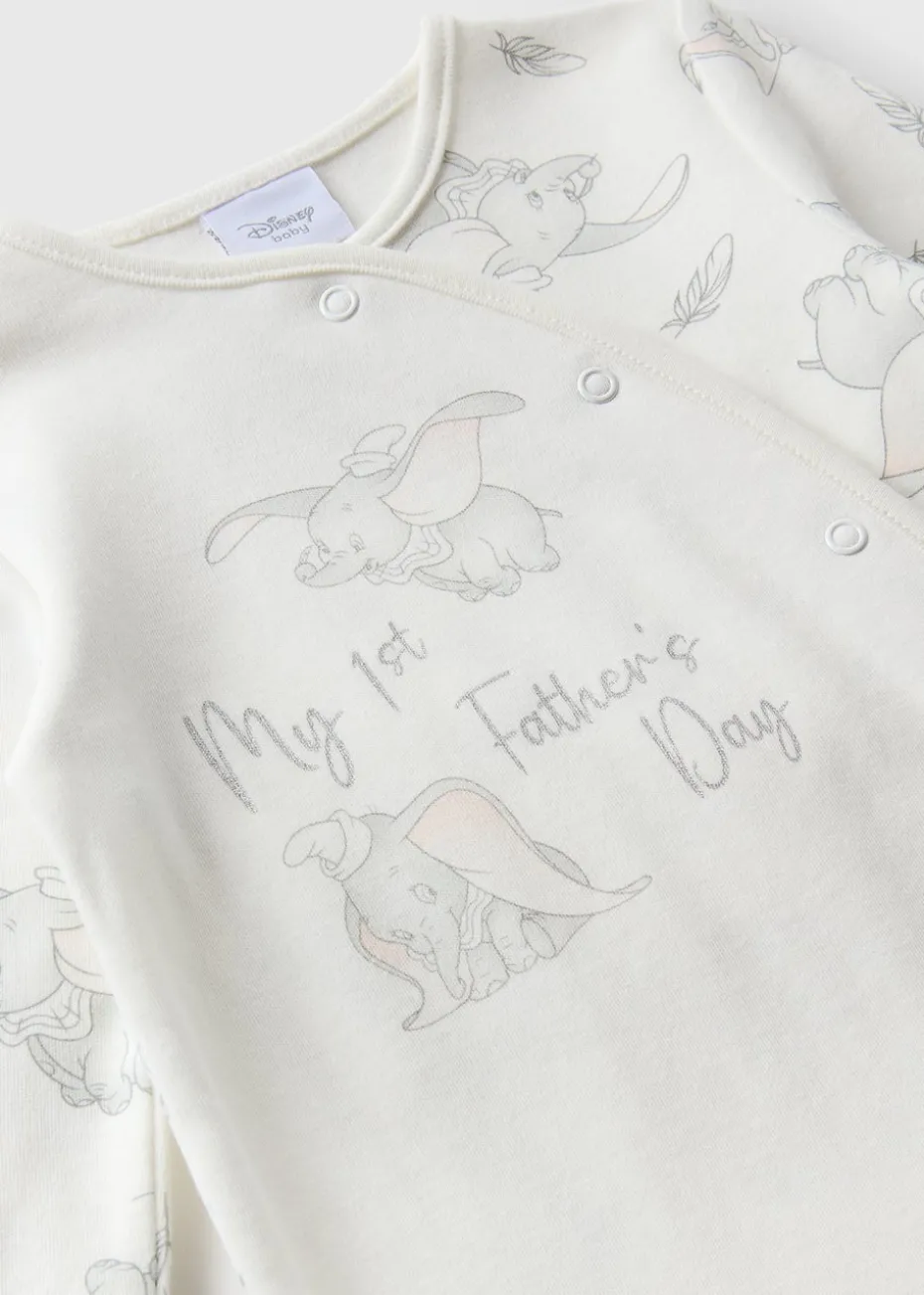 Dumbo Baby Cream Fathers Day Sleepsuit (Newborn-12mths)