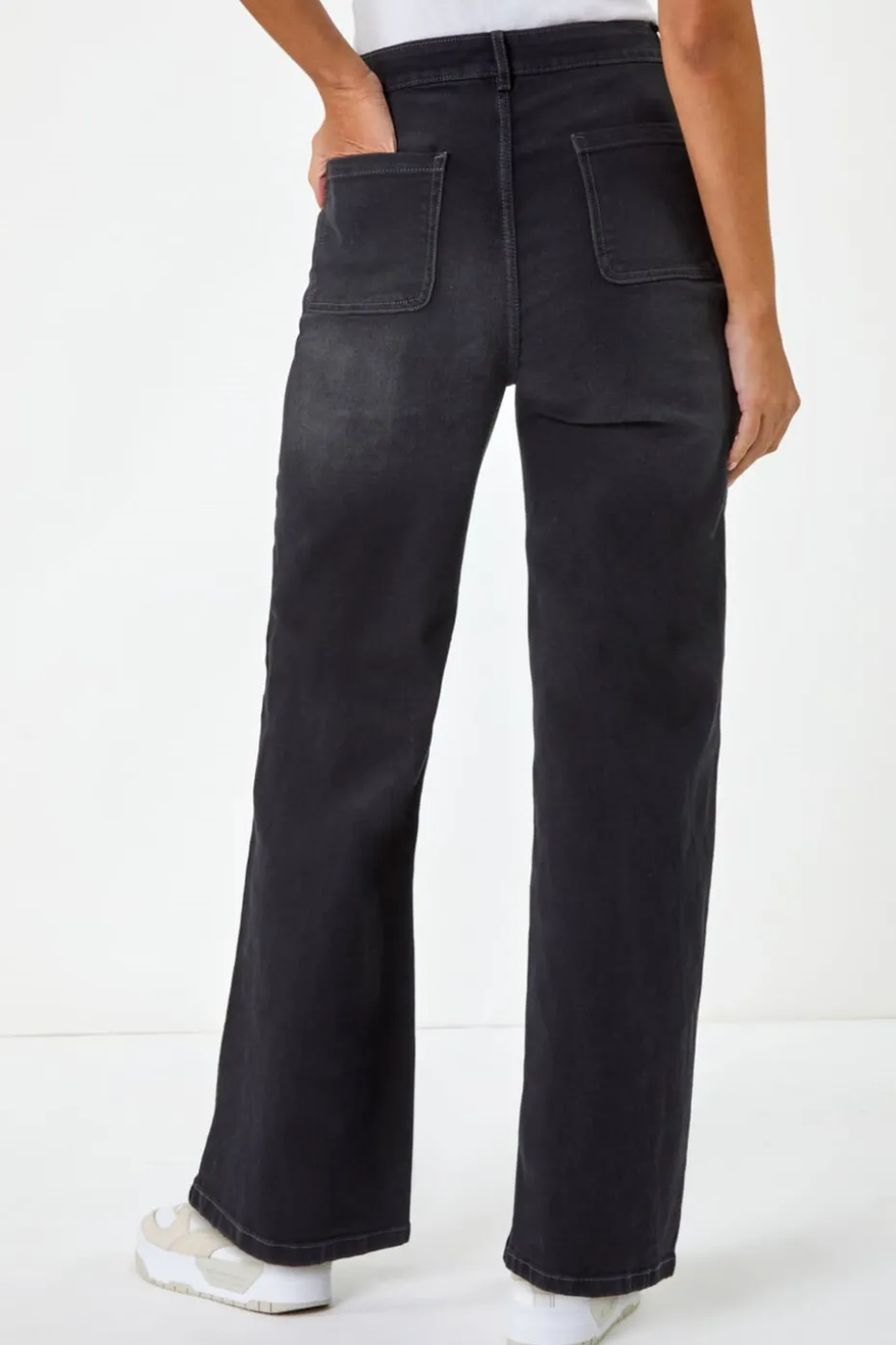 Dusk Charcoal Dusk Denim Wide Leg Stretch Jeans