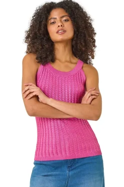 Dusk Pink Dusk Metallic Knit Vest Top