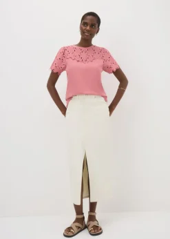 Dusty Pink Floral Lace T-Shirt