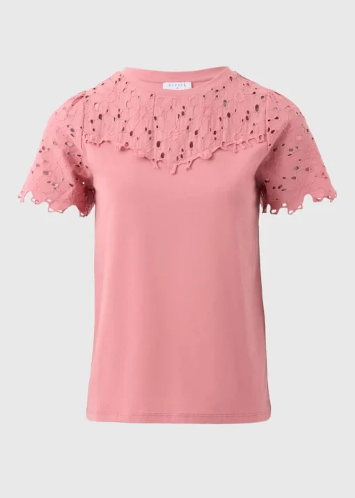 Dusty Pink Floral Lace T-Shirt