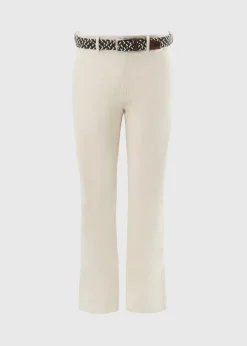 Ecru Belted Chino Trousers