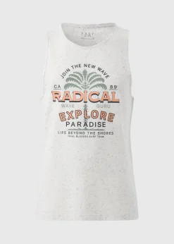 Ecru Explore Printed Vest Top